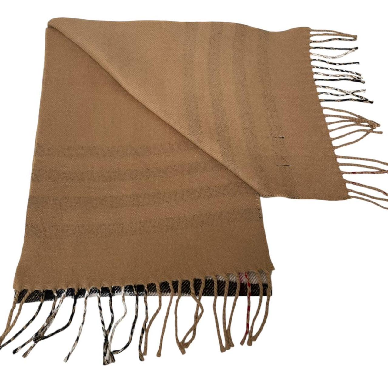 Vintage 90s Burberry Tan Brown Nova Check Lambswool Scarf