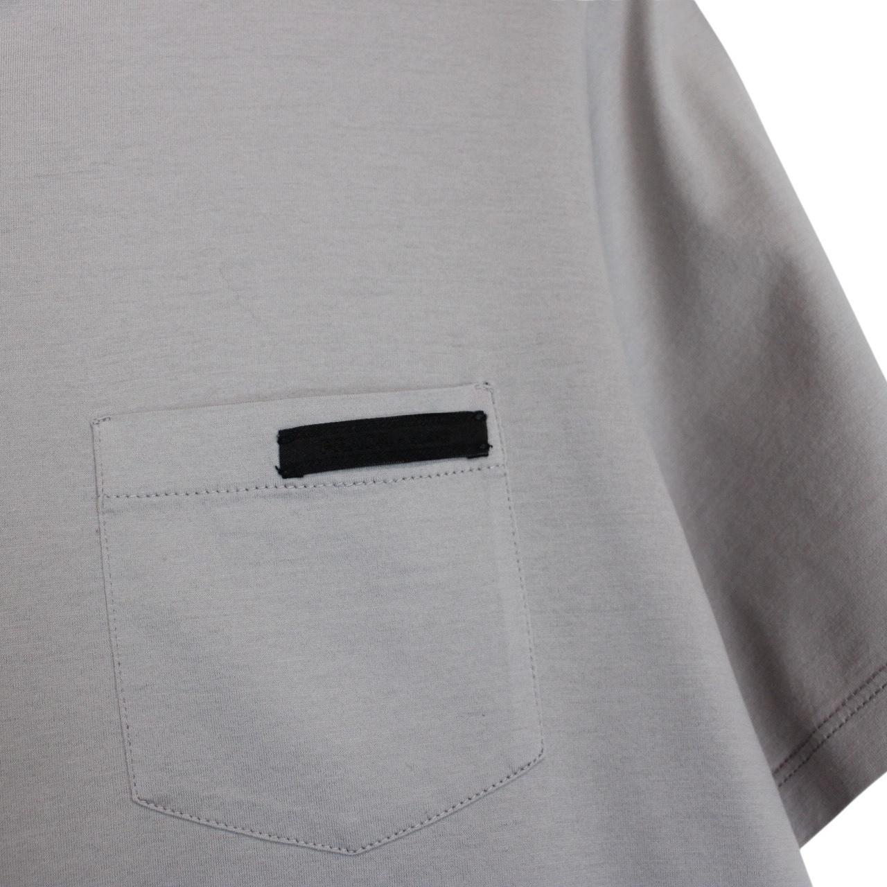 Prada Grey Pocket Cotton Short Sleeve T-Shirt