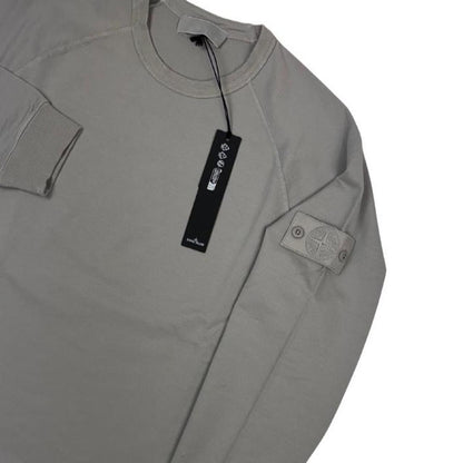 Stone Island grey sweatshirt with ghost logo, made from stretch cotton, brand new with tags.