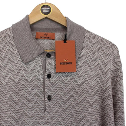 Missoni Multicoloured Wool/Cotton Knit Long Sleeve Polo Shirt Jumper