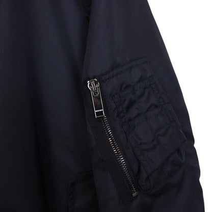 Valentino Navy Blue Rockstud Full Zip Nylon Bomber Jacket