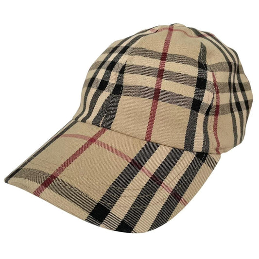 Vintage Burberry London Beige Nova Check Baseball Cap