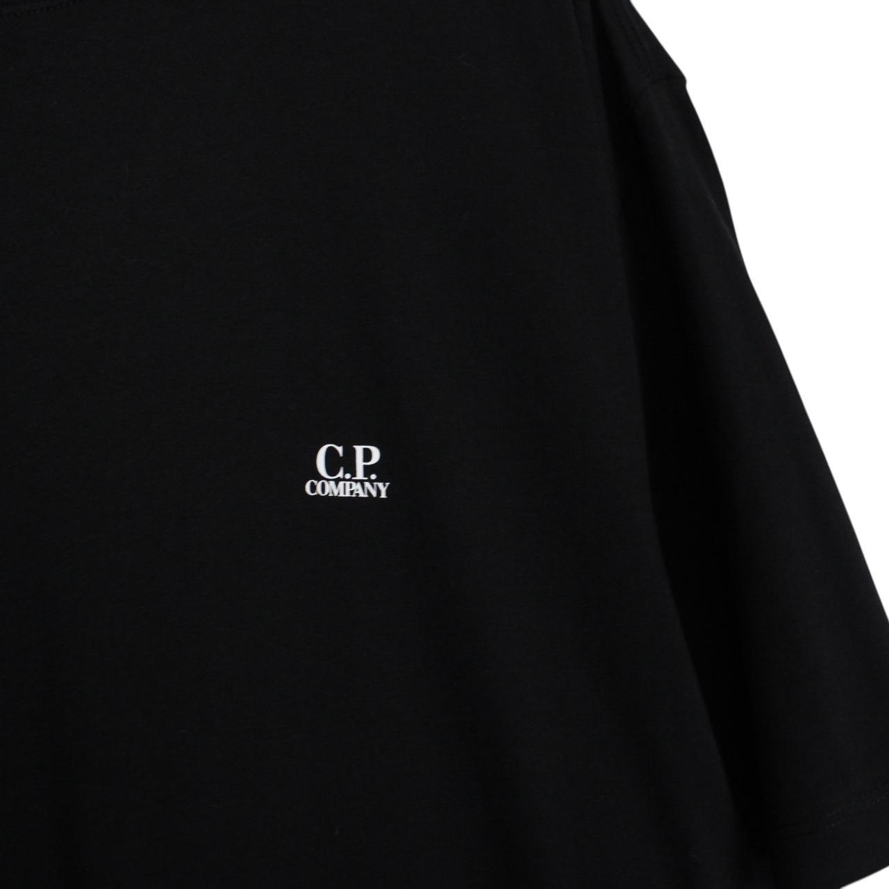 CP Company Black Goggle Print Short Sleeve Cotton T-Shirt