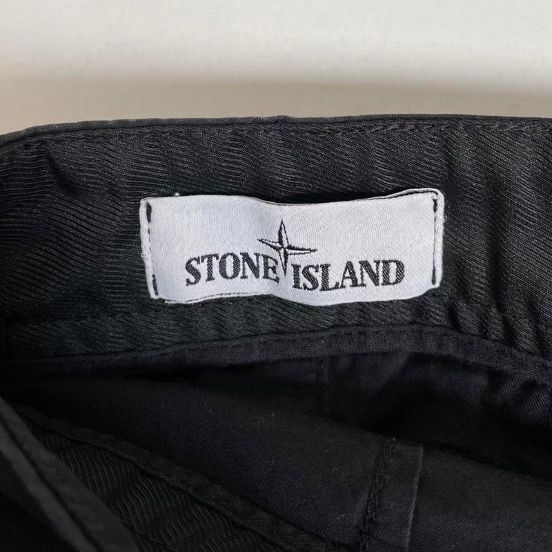 Stone Island AW 2021 Black Slim Fit 3/4 Capri Style Cargo Trousers