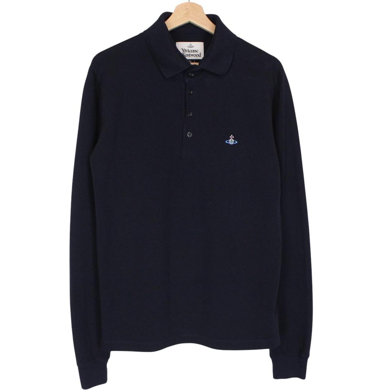 Vivienne Westwood Navy Blue Long Sleeve Orb Polo Shirt