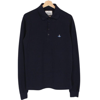 Vivienne Westwood Navy Blue Long Sleeve Orb Polo Shirt
