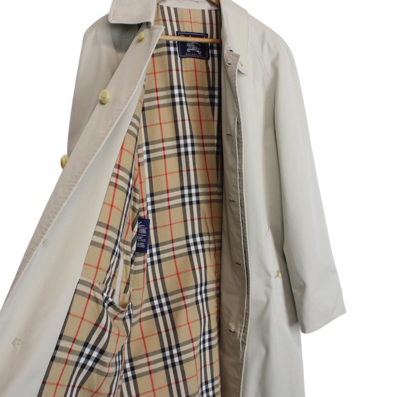 Vintage 90s Burberry Beige Single Breasted Trench Coat