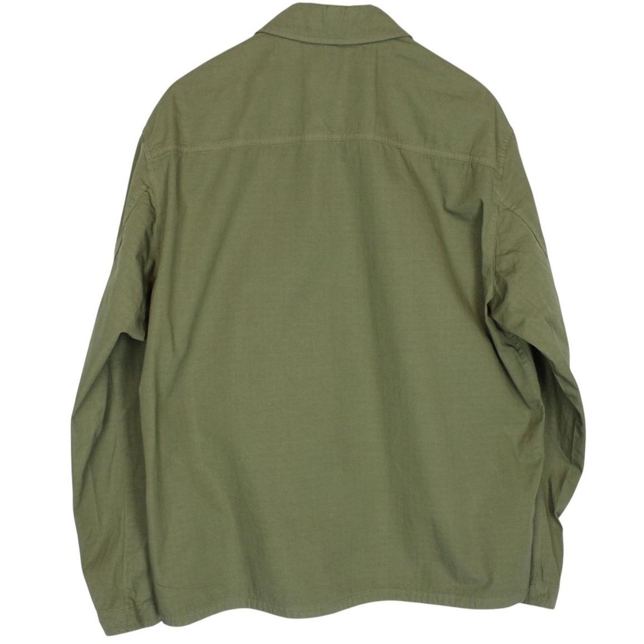 Stone Island Green Mercerised Cotton Ripstop Full Zip Overshirt Jacket