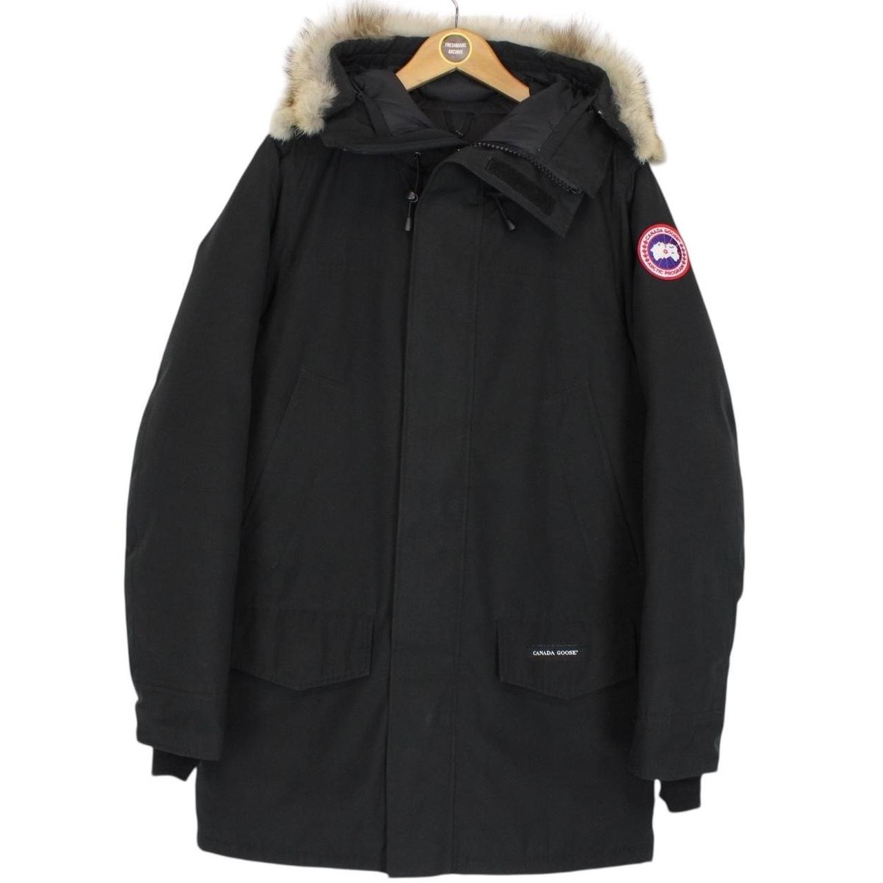 Canada Goose Black Langford Parka Down Coat with Fur Trim