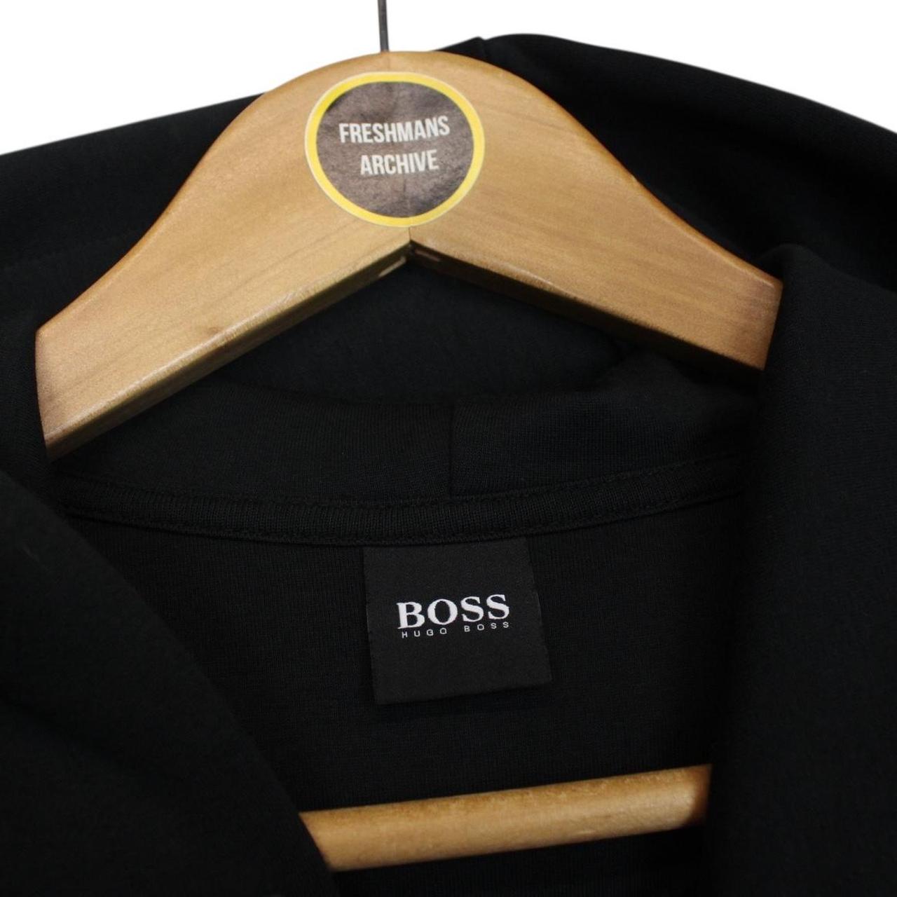 Hugo Boss Black and Gold Logo Embroidered Cotton Hoodie Jumper