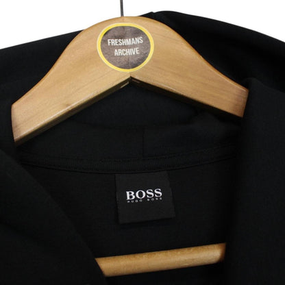 Hugo Boss Black and Gold Logo Embroidered Cotton Hoodie Jumper