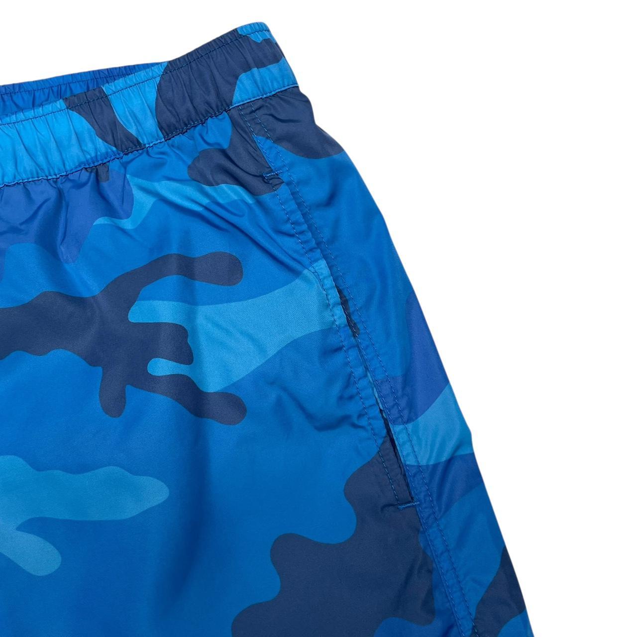 Valentino Blue Camoflauge Print Nylon Swim Shorts