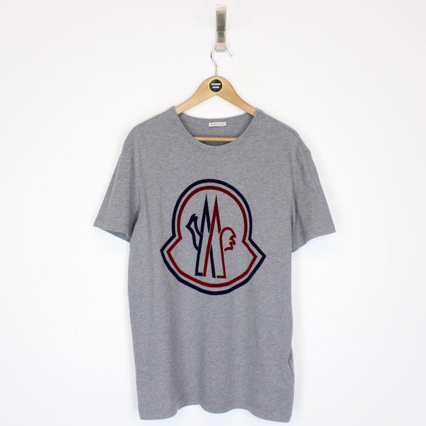 Moncler Grey Debossed Logo Short Sleeve T-Shirt