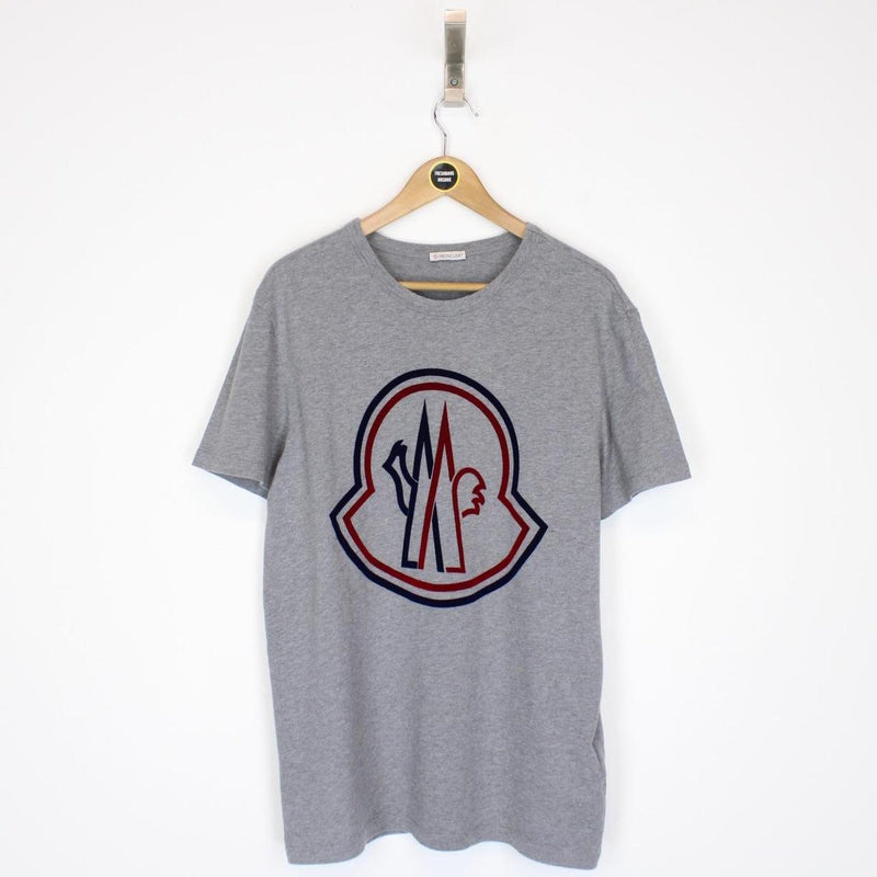 Moncler Grey Debossed Logo Short Sleeve T-Shirt