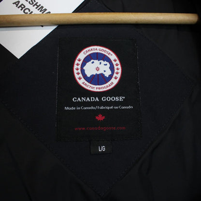 Canada Goose Navy Blue Shelburne Parka Down Coat with Fur Trim