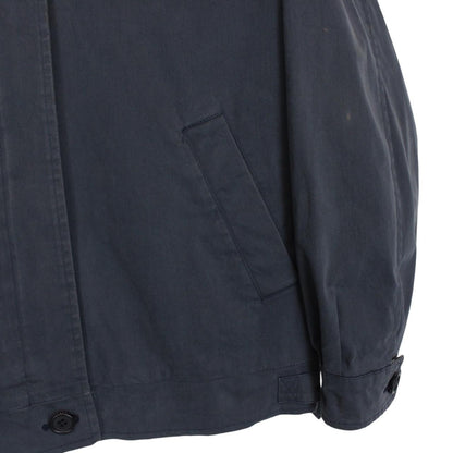 Burberry blue Harrington jacket with Nova Check lining and faint stains on sleeve.