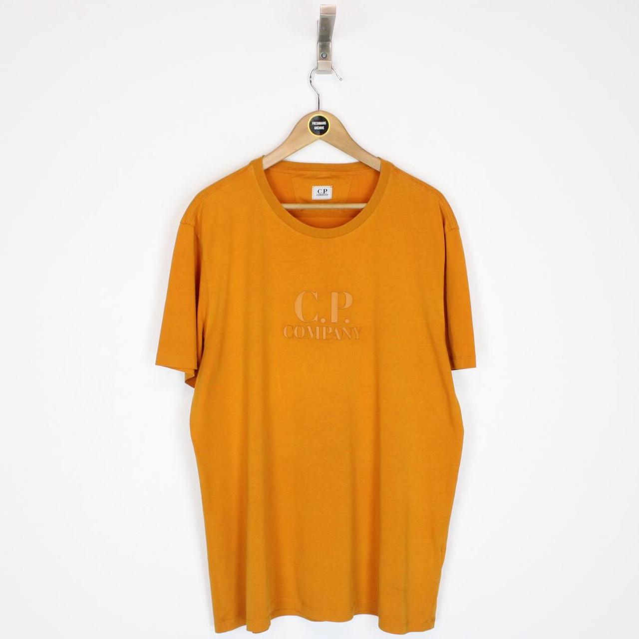 CP Company Orange Logo Print Short Sleeve Cotton T-Shirt