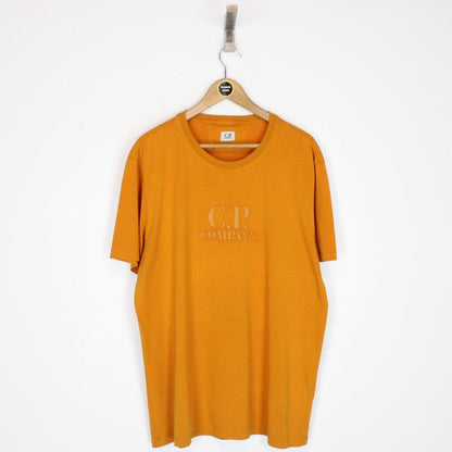 CP Company Orange Logo Print Short Sleeve Cotton T-Shirt