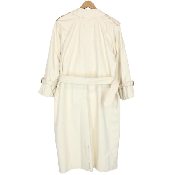 Vintage 90s Burberry Deadstock Cream Double Breasted Belted Trench Coat