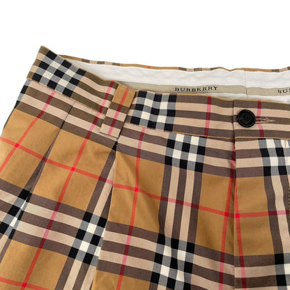 Burberry Tan Brown Nova Check Cotton Trousers