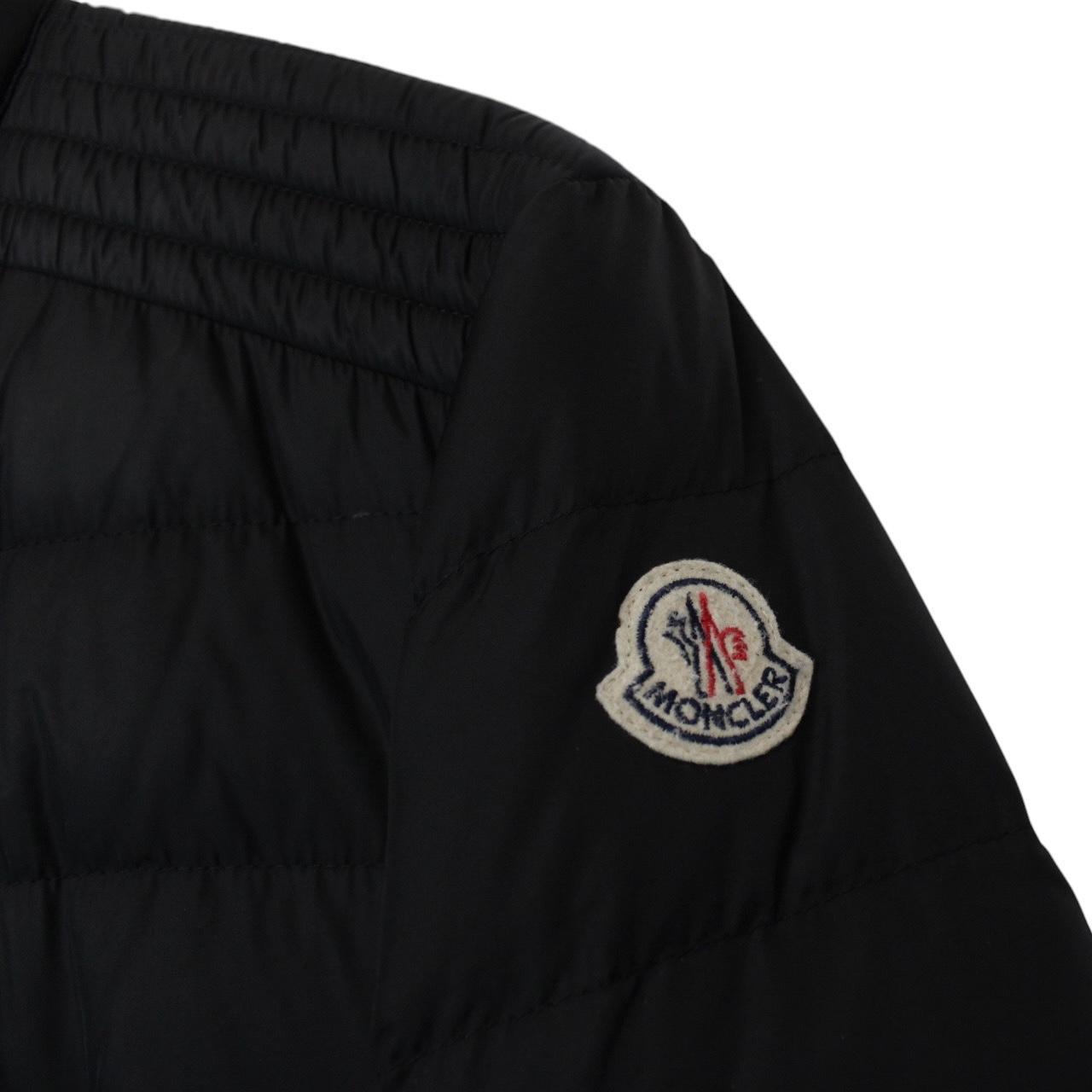 Moncler Amiot Black Full Zip Biker Down Jacket