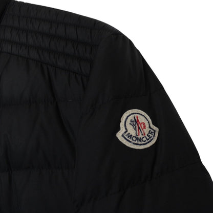Moncler Amiot Black Full Zip Biker Down Jacket