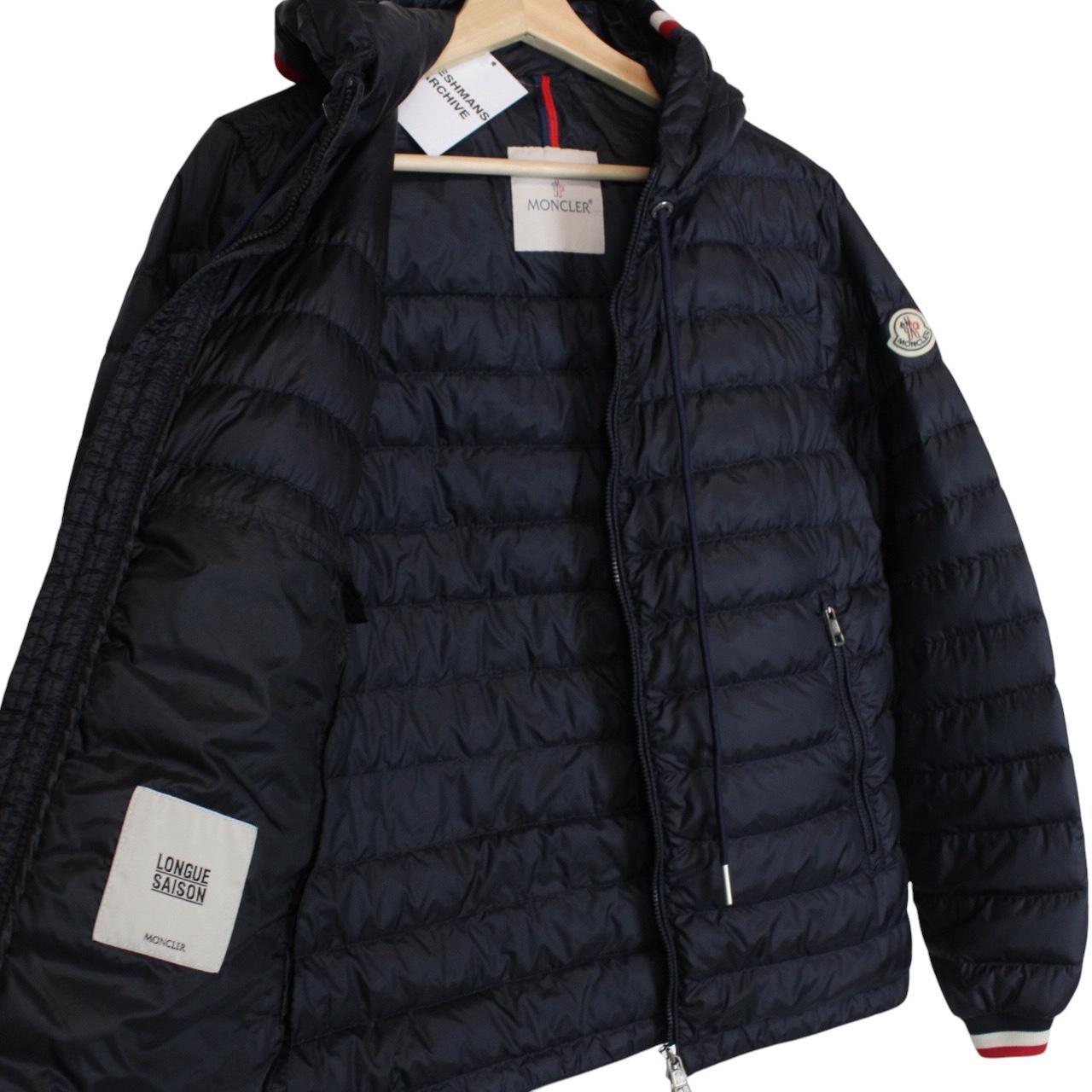 Moncler Giroux Navy Blue Longue Saison Hooded Down Jacket