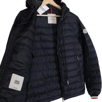 Moncler Giroux Navy Blue Longue Saison Hooded Down Jacket