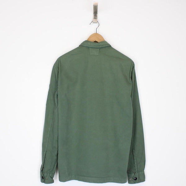 CP Company Green Button Up Cotton Lens Overshirt