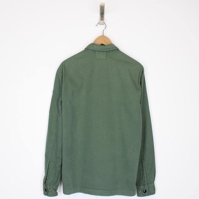 CP Company Green Button Up Cotton Lens Overshirt