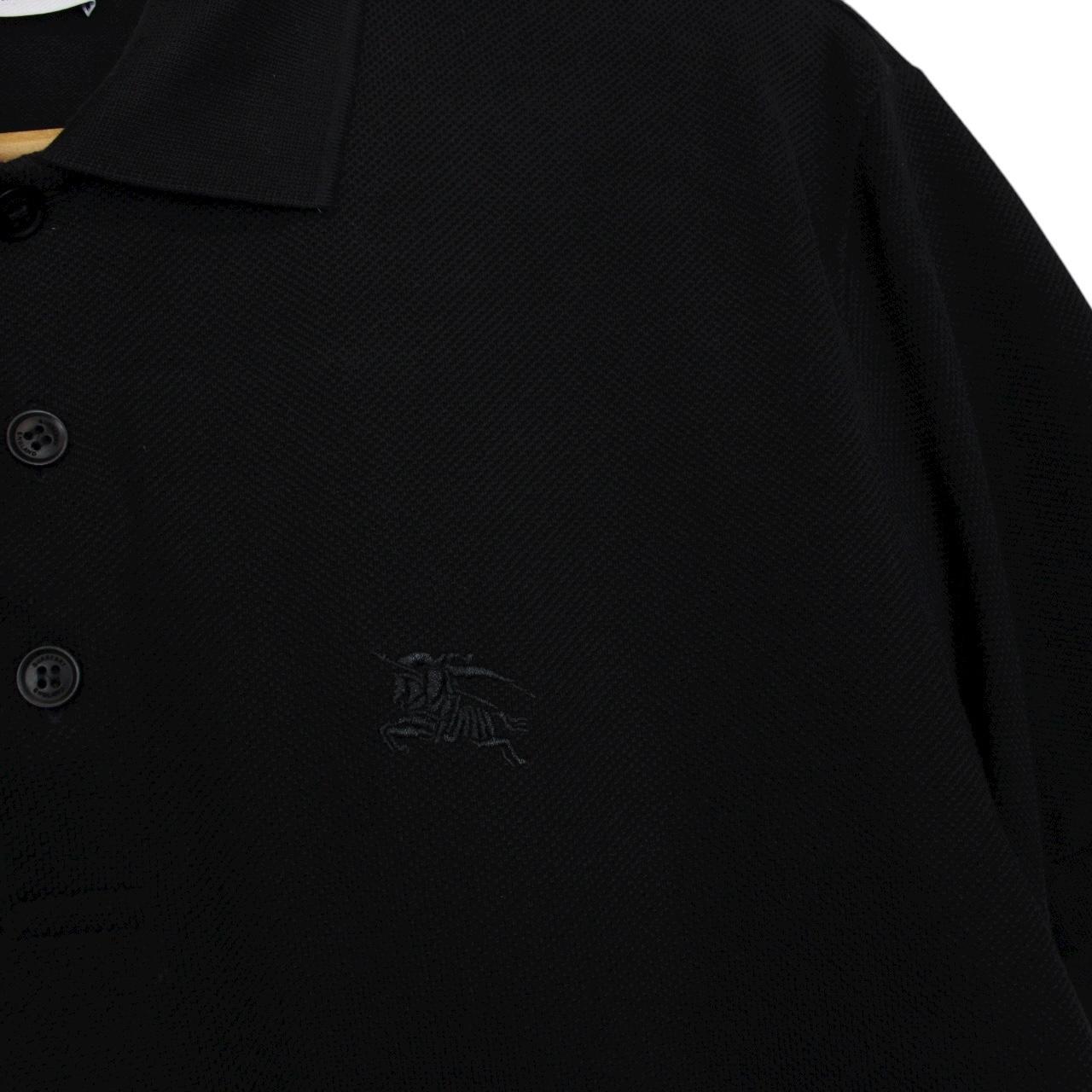 Burberry Black and Tan Nova Check Short Sleeve Cotton Polo Shirt