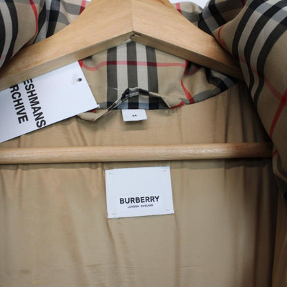 Burberry tan brown down gilet with Nova Check pattern and logo detail.