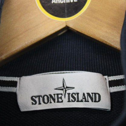 Stone Island SS 2015 Navy Blue 1/4 Zip Cotton Sweatshirt Jumper