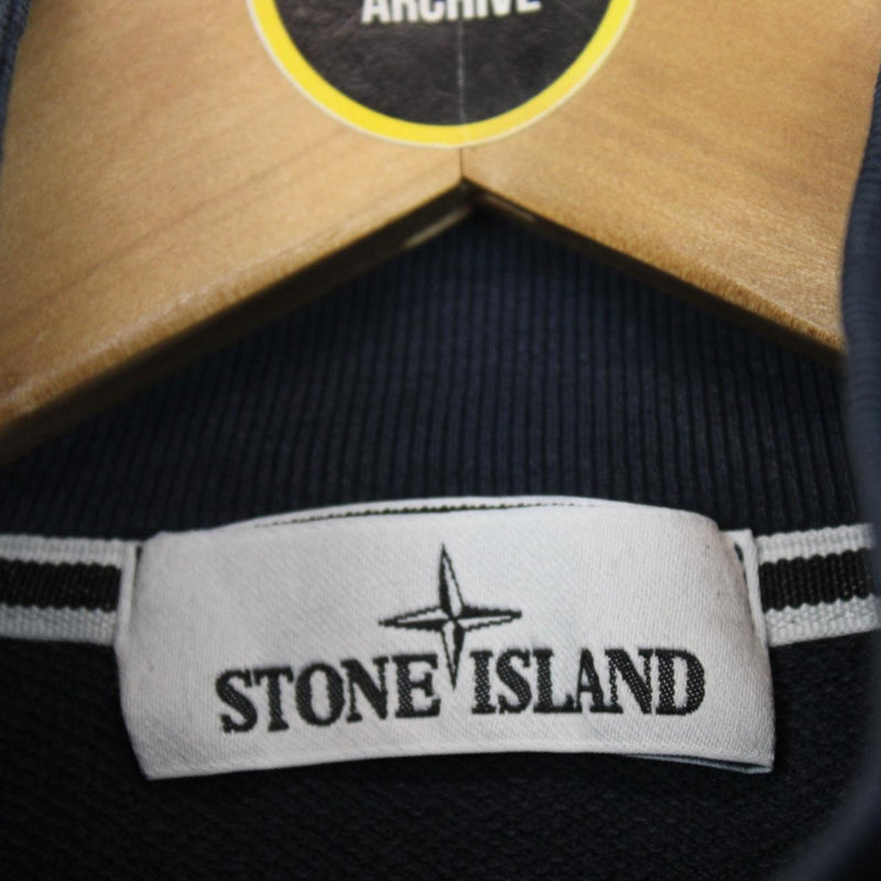 Stone Island SS 2015 Navy Blue 1/4 Zip Cotton Sweatshirt Jumper