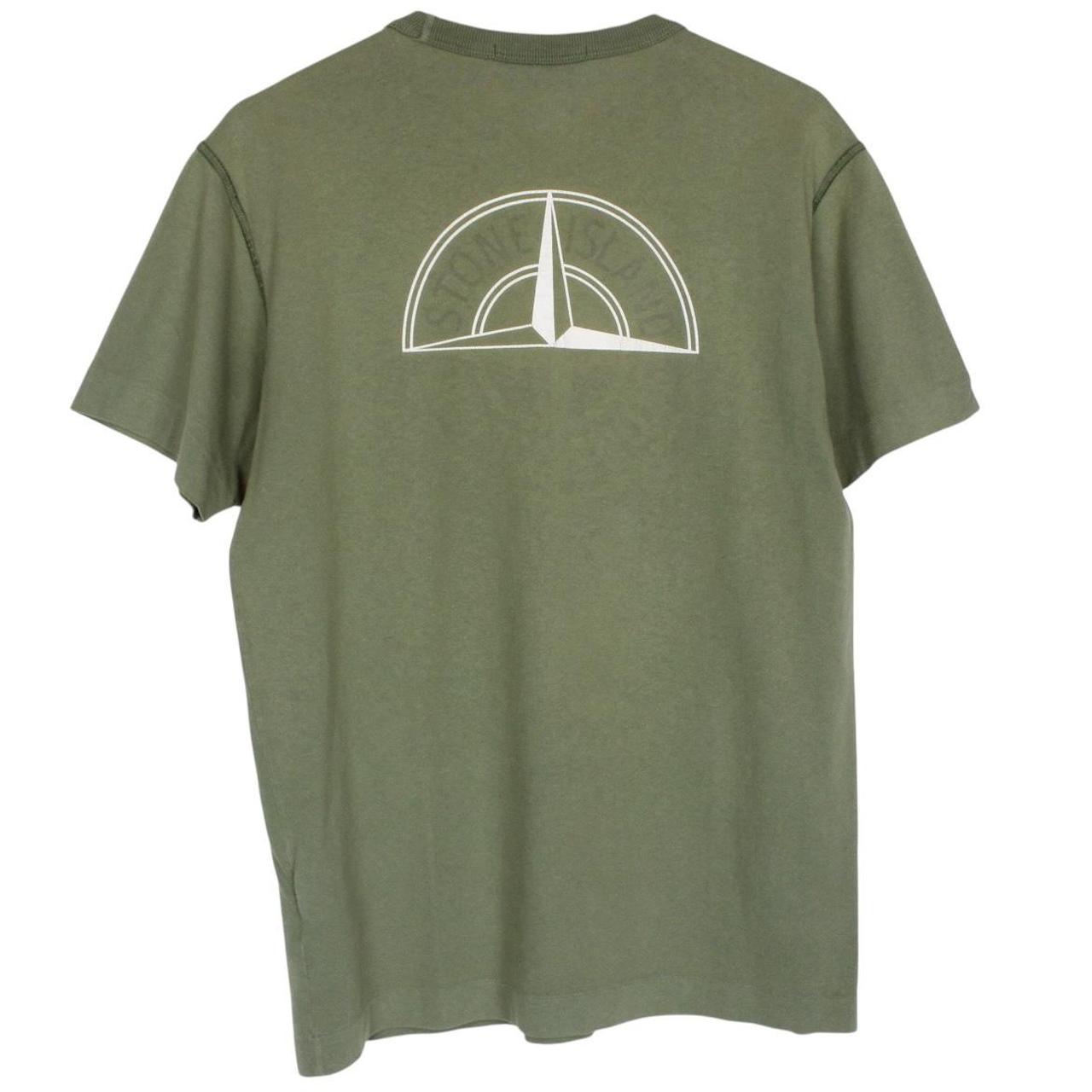 Stone Island AW 2019 Green Short Sleeve Cotton Logo Print T-Shirt