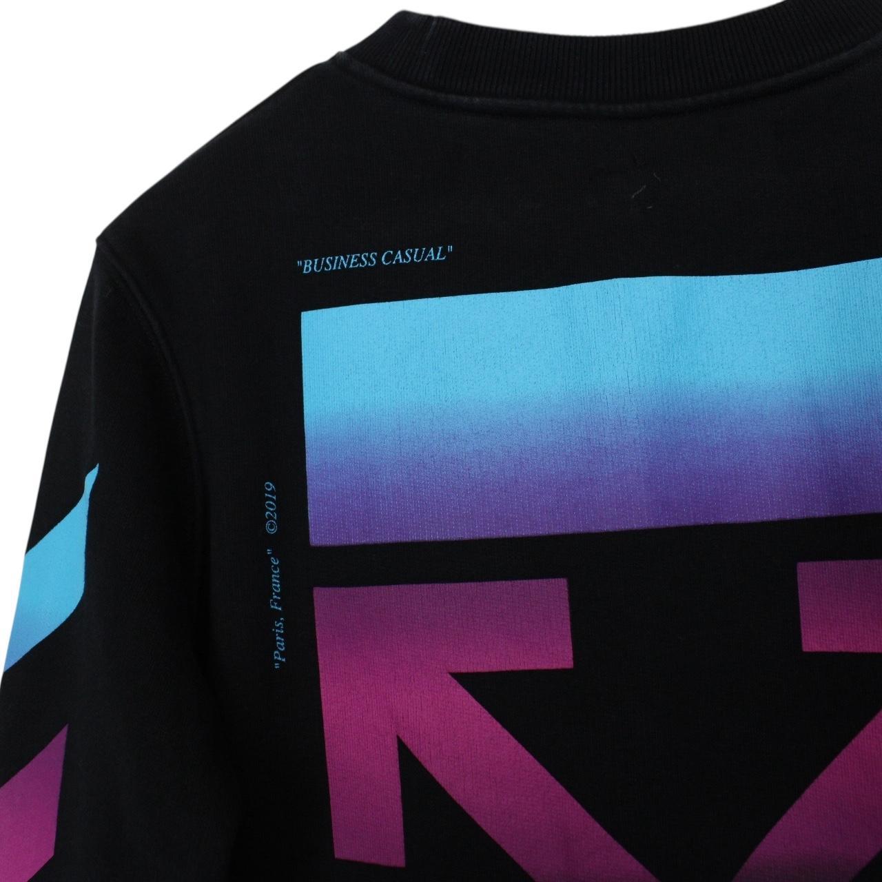 Off White Black and Multicoloured Diagonal Gradient Arrows Sweatshirt Jumper