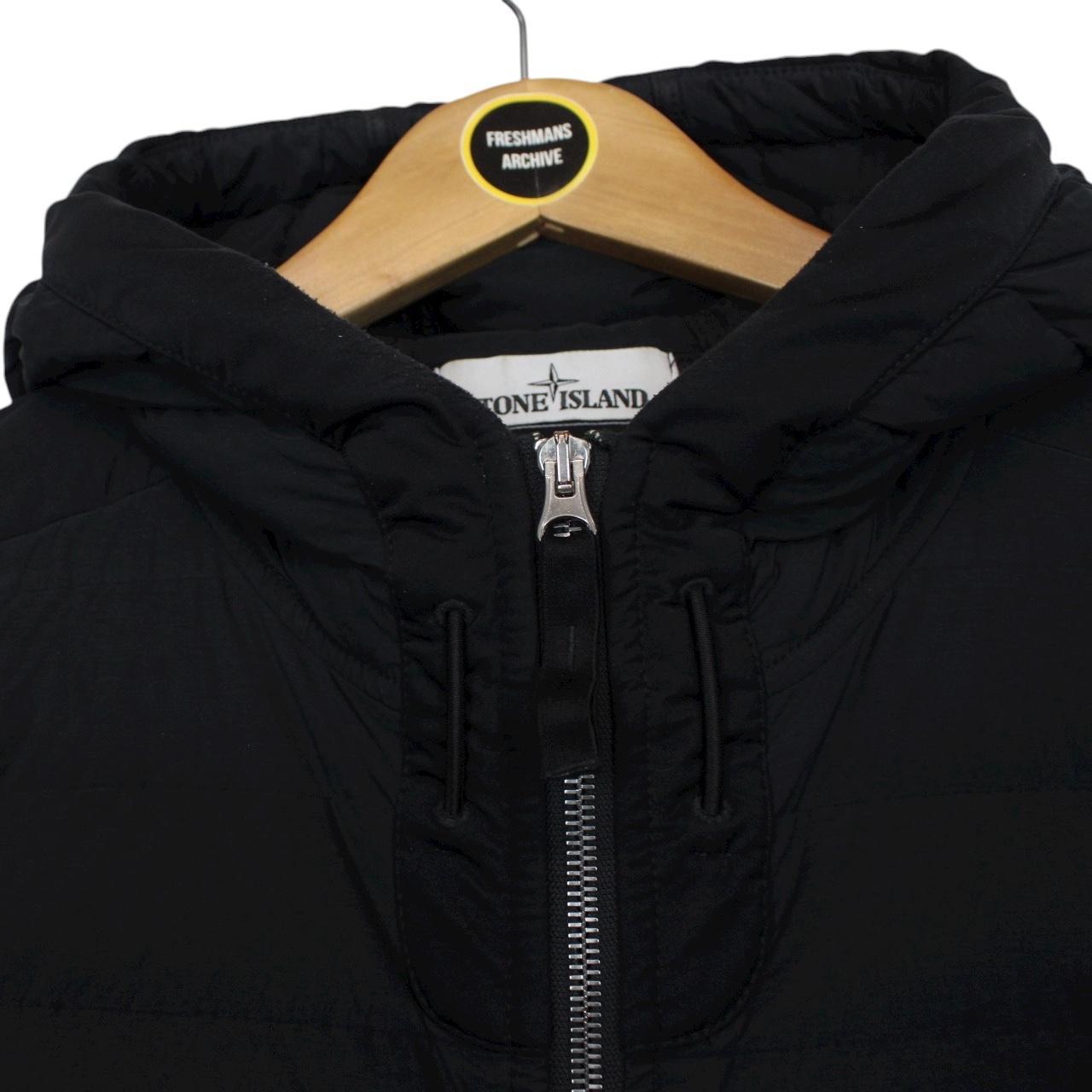 Stone Island AW 2020 Black Loom Woven Chambers Stretch Nylon TC Down Jacket