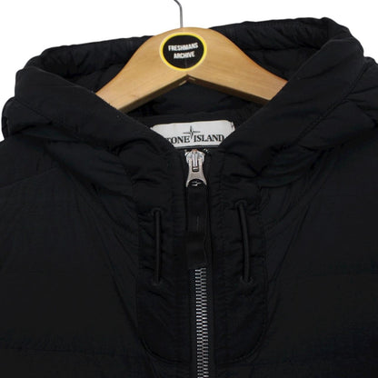 Stone Island AW 2020 Black Loom Woven Chambers Stretch Nylon TC Down Jacket
