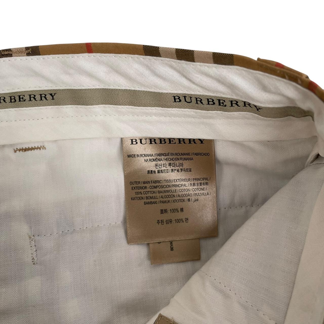 Burberry Tan Brown Nova Check Cotton Trousers