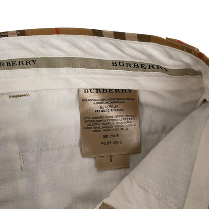 Burberry Tan Brown Nova Check Cotton Trousers