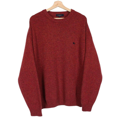 Vintage Burberry London Red Wool Knit Jumper
