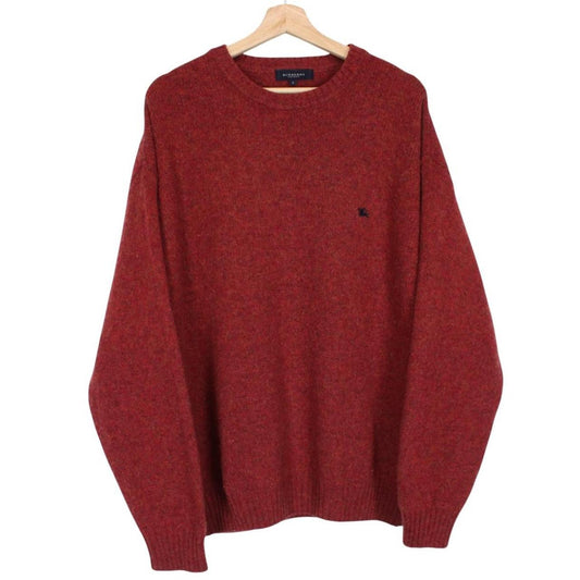 Vintage Burberry London Red Wool Knit Jumper