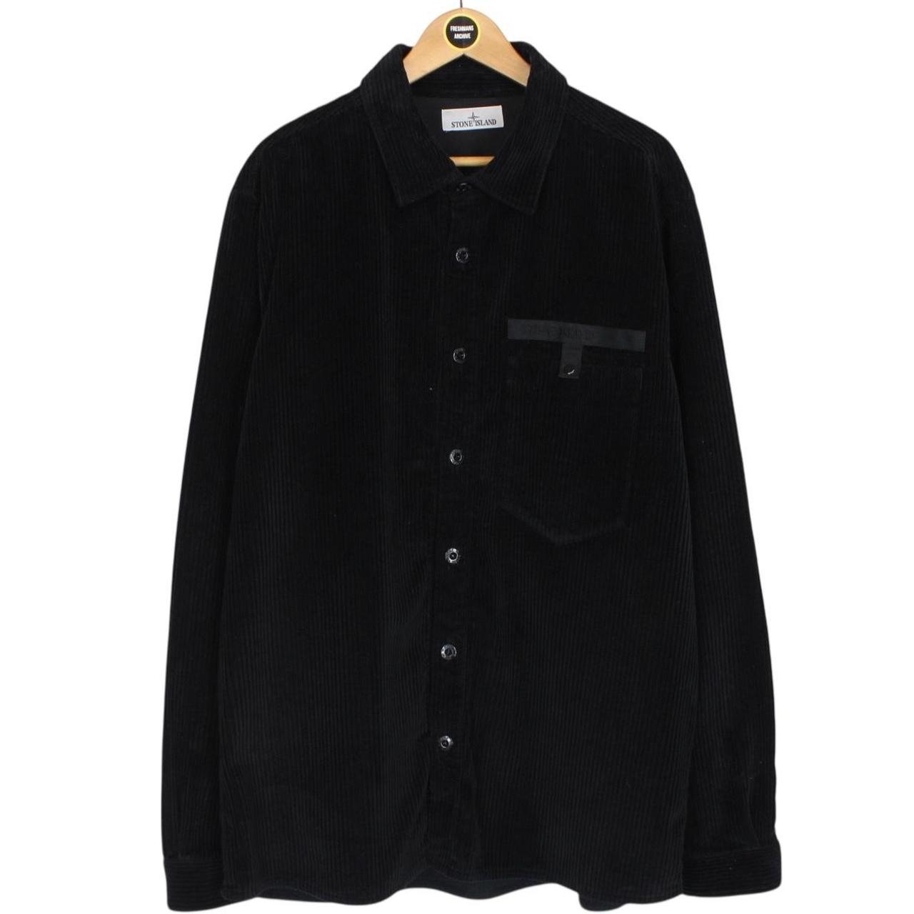Stone Island AW 2022 Black Long Sleeve Jumbo Corduroy Shirt