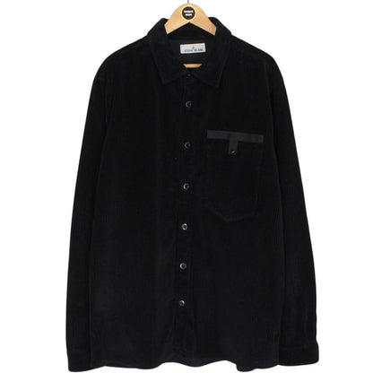 Stone Island AW 2022 Black Long Sleeve Jumbo Corduroy Shirt