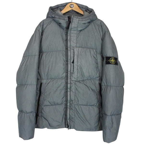 Stone Island AW 2017 Green Garment Dyed Crinkle Reps NY Down Jacket