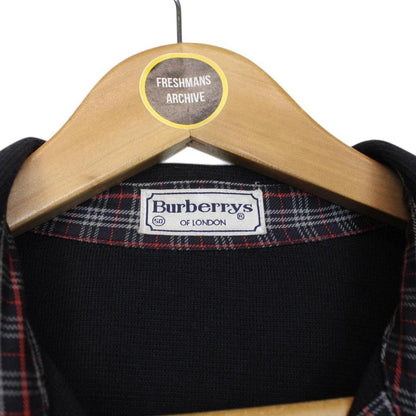 Vintage 90s Burberry Navy Blue Merino Wool Blend Knit Jumper