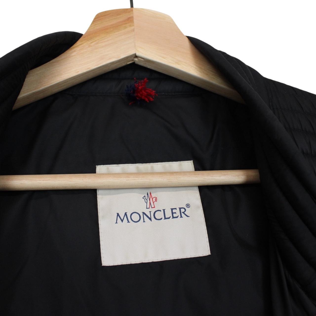 Moncler Amiot Black Full Zip Biker Down Jacket