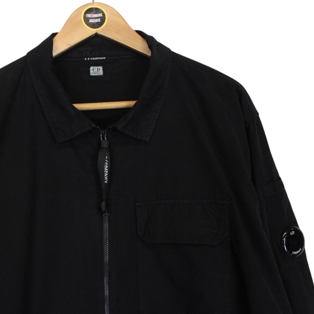 CP Company Black Full Zip Cotton Lens Overshirt Jacket
