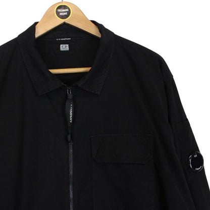 CP Company Black Full Zip Cotton Lens Overshirt Jacket