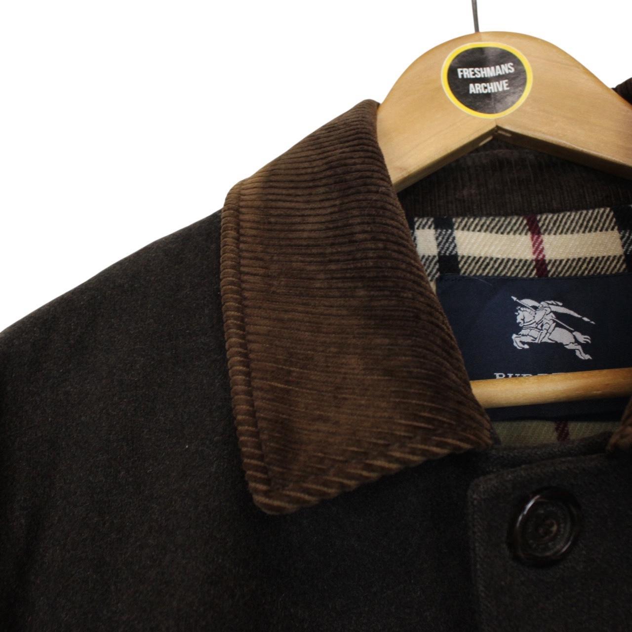 Vintage Burberry London Brown Merino Wool Blend Coat